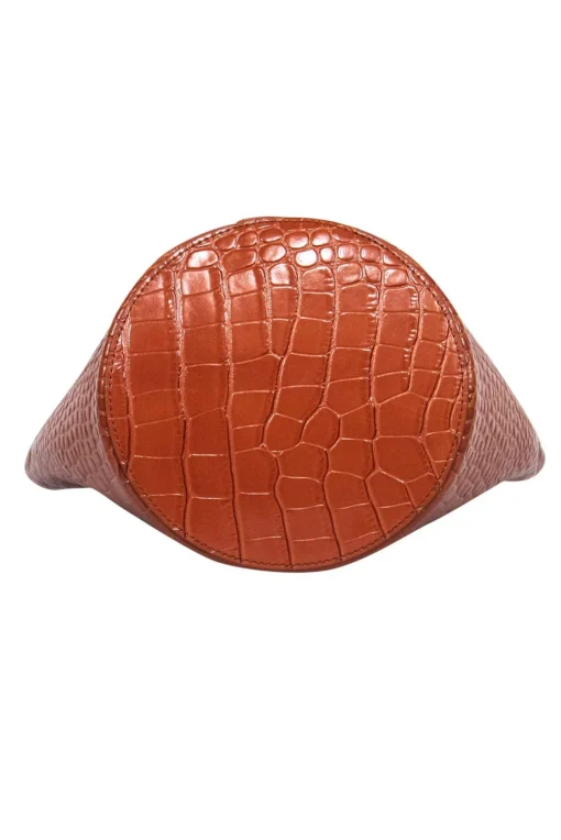 Parisa Wang - Warm Brown Embossed Bucket Bag