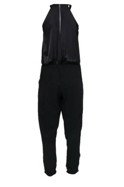Parker - Black Mock-Halter Neck Jumpsuit w/ Gold-Toned Chain Sz XS
