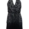 Parker - Grey Snakeskin Print Silk & Leather Dress Sz S