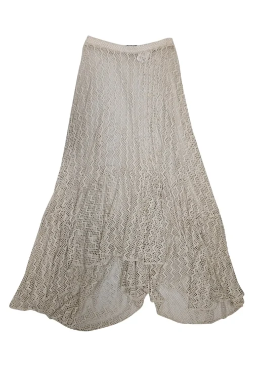 Patbo - Cream Open Fishnet Maxi Skirt Sz S