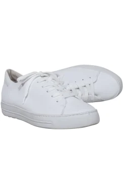 Paul Green - White Pebbled Leather Lace Up Sneakers Sz 9.5
