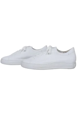 Paul Green - White Pebbled Leather Lace Up Sneakers Sz 9.5