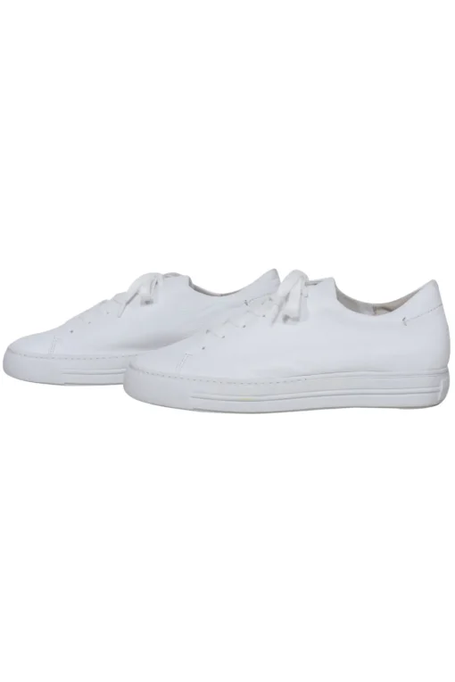 Paul Green - White Pebbled Leather Lace Up Sneakers Sz 9.5