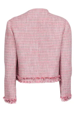 Paule Ka - Pink Tweed Open Front Jacket Sz 10