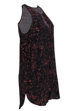 3.1 Phillip Lim - Black & Orange Sleeveless Silk Shift Dress w/ Keyhole Cutout Sz 4