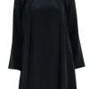 3.1 Phillip Lim - Black Silk Long Sleeve Dress w/ Beaded Neckline Sz 6