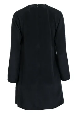 3.1 Phillip Lim - Black Silk Long Sleeve Dress w/ Beaded Neckline Sz 6