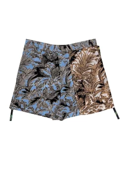 3.1 Phillip Lim - Blue, Black, Beige, Yellow, & Green Multi Print Shorts Sz 8