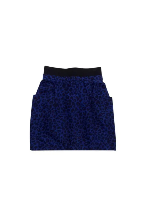 3.1 Phillip Lim - Cobalt Blue & Black Cheetah Print Skirt Sz 4