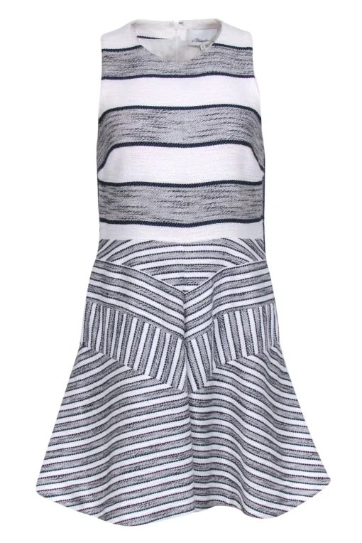 3.1 Phillip Lim - Ivory, Navy, & Black Sleeveless Dress Sz 6