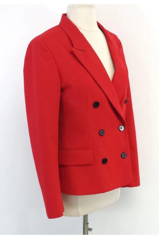 3.1 Phillip Lim - Red Cotton Blend Double Breasted Blazer Sz 6
