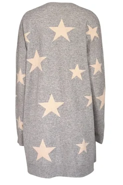 Philosophy - Grey w/ Beige Star Print Cashmere Cardigan Sz L