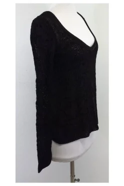 Piazza Sempione - Chocolate Brown V-Neck Knit Sweater Sz S