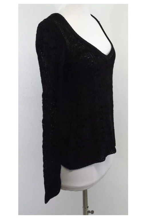 Piazza Sempione - Chocolate Brown V-Neck Knit Sweater Sz S