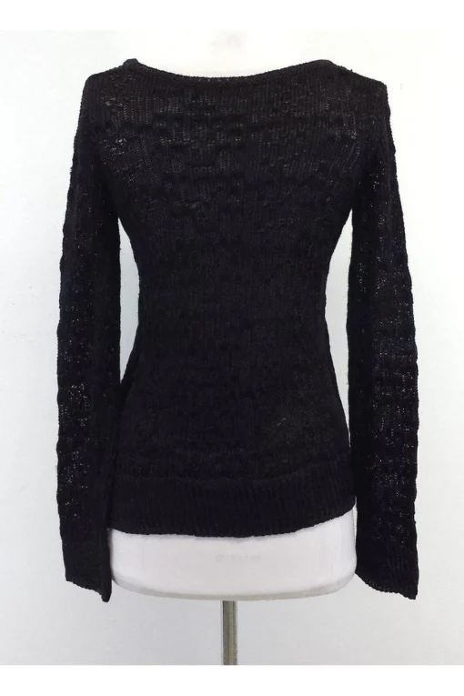 Piazza Sempione - Chocolate Brown V-Neck Knit Sweater Sz S