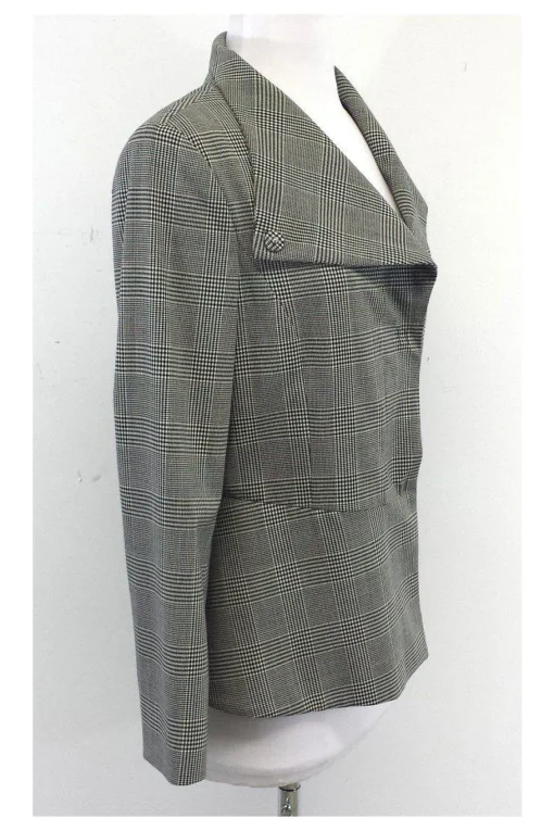 Piazza Sempione - Cream & Black Houndstooth Wool Jacket Sz 8
