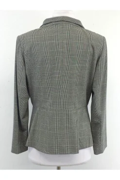 Piazza Sempione - Cream & Black Houndstooth Wool Jacket Sz 8
