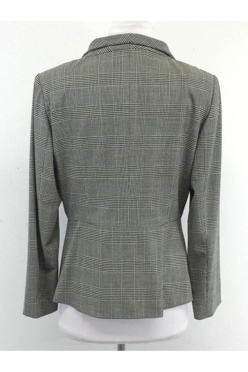 Piazza Sempione - Cream & Black Houndstooth Wool Jacket Sz 8