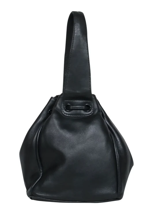 Pierre Balmain - Black Leather Mini Drawstring Bucket Handbag