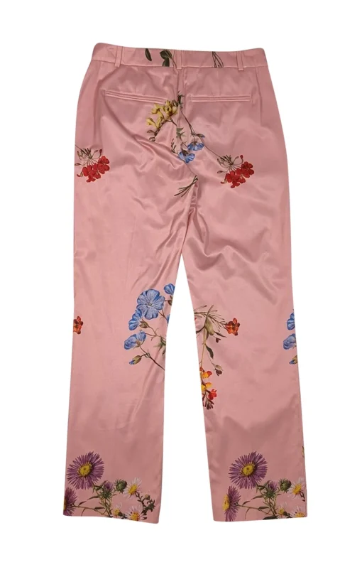 Pinko - Pink Floral Dress Pants Sz 2