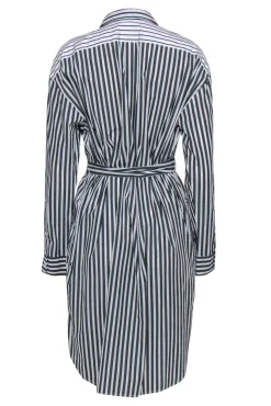 Polo Ralph Lauren - White & Black Striped Belted Shirtdress Sz 14