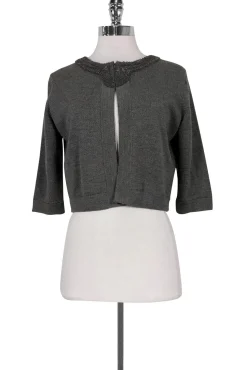 Ports 1961 - Grey Wool Cropped Cardigan Sz M