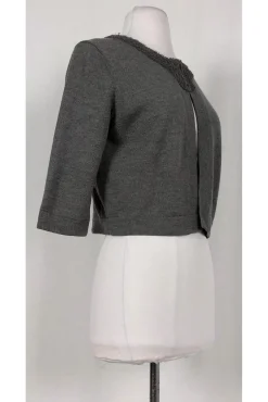 Ports 1961 - Grey Wool Cropped Cardigan Sz M