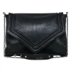 Posse - Black Envelope Crossbody Purse w/ Chain Shoulder Strap