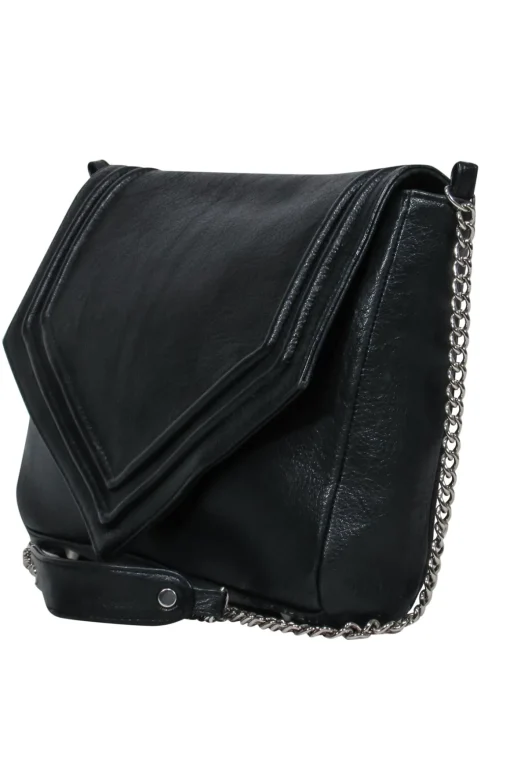 Posse - Black Envelope Crossbody Purse w/ Chain Shoulder Strap