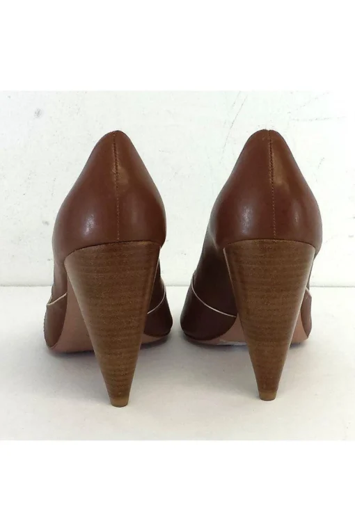 Pour La Victoire - Brown Leather Peep Toe Heels Sz 10