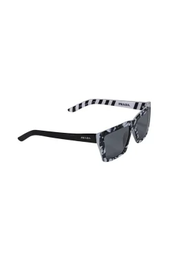 Prada - Black & White Rectangle Frame Sunglasses
