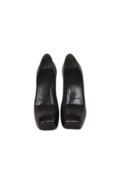 Prada - Black Leather Block Heels Sz 6