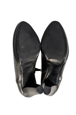 Prada - Black Leather Zipper Ankle Pumps Sz 8.5