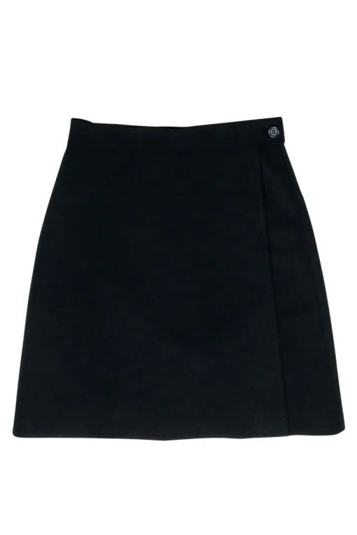 Prada - Black Nylon Wrap Above The Knee Skirt Sz 8
