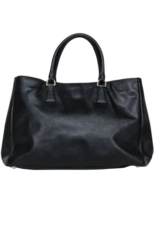 Prada - Black Saffiano Leater Largo Tote Bag
