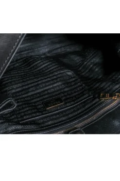 Prada - Black Saffiano Leater Largo Tote Bag