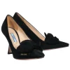 Prada - Black Suede Knotted Bow Pointed Toe Heels Sz 6