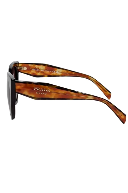 Prada - Brown Tortoise Round Cate Eye Sunglasses