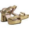 Prada - Gold Metallic Platform Sandals Sz 6.5
