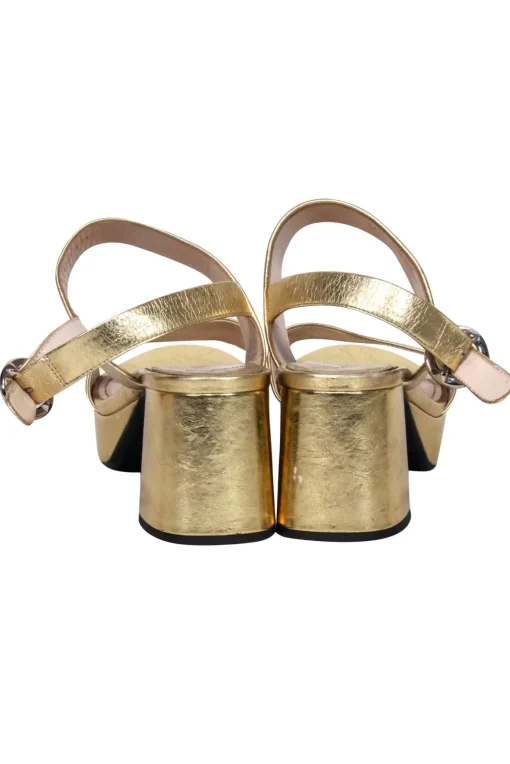 Prada - Gold Metallic Platform Sandals Sz 6.5