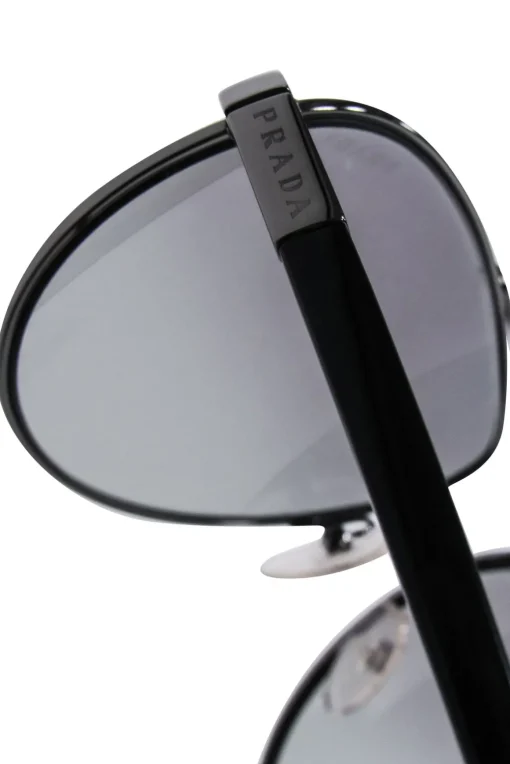 Prada - Grey Gunmetal Aviator Sunglasses