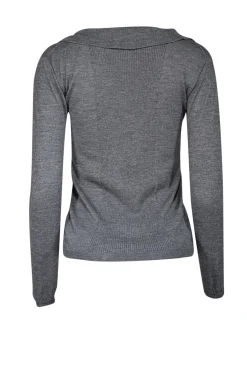 Prada - Grey Silk Cashmere Blend Zipper Front Sweater Sz 2