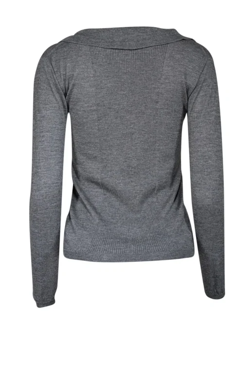 Prada - Grey Silk Cashmere Blend Zipper Front Sweater Sz 2