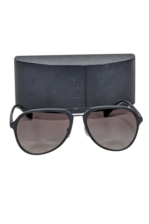 Prada - Matte Black Aviator Sunglasses