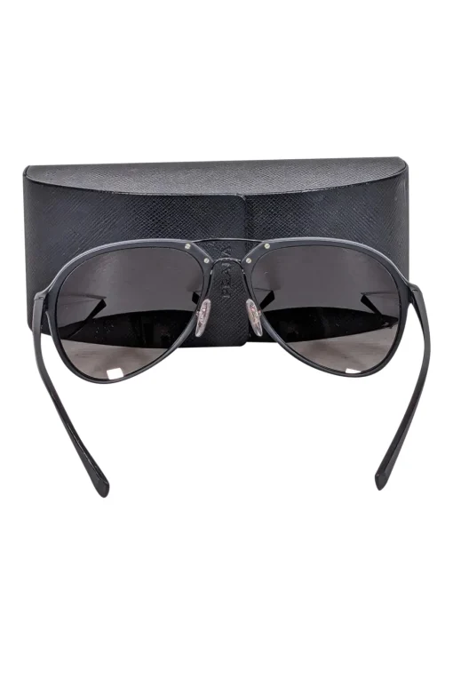 Prada - Matte Black Aviator Sunglasses