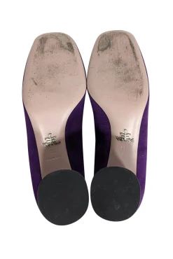 Prada - Purple Suede Rounded Toe Low Pumps Sz 8
