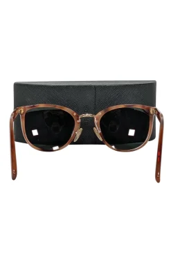 Prada - Tan Tortoise Round Sunglasses