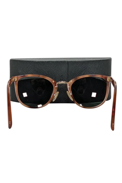 Prada - Tan Tortoise Round Sunglasses