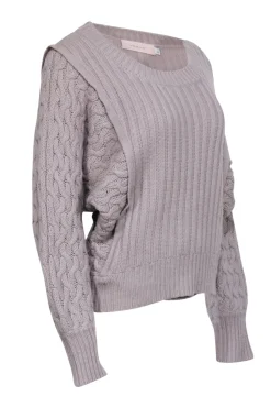 Preen Line - Dark Beige Cable Knit Sleeve Sweater Sz S