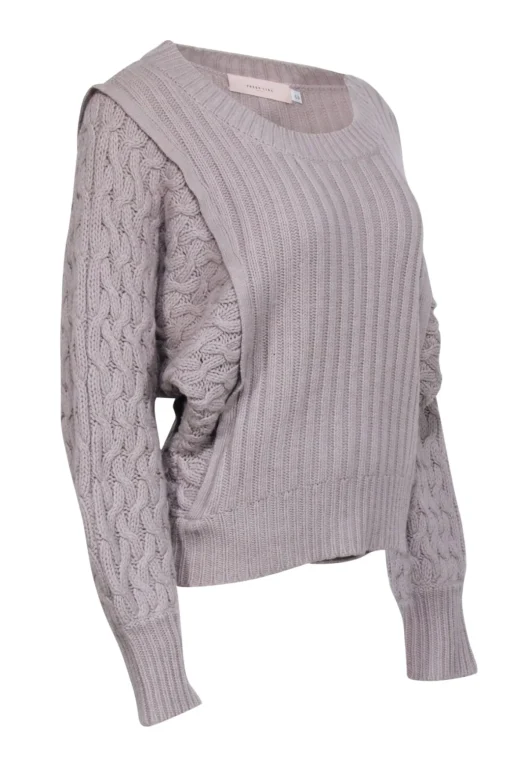 Preen Line - Dark Beige Cable Knit Sleeve Sweater Sz S